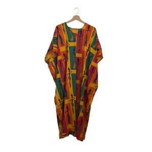 Vibrant Tribal Kimono Maxi Dress